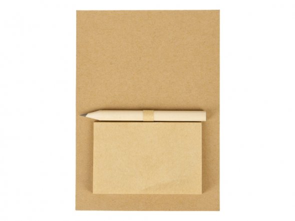 Магнит с блокнотом и карандашом для заметок Magny, натуральный 