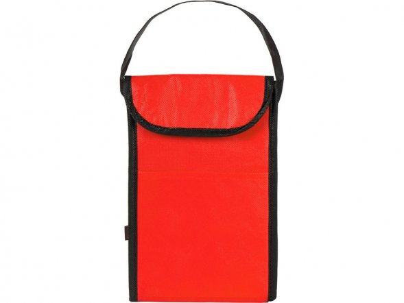 Сумка-холодильник Reviver на липучке из нетканого переработанного материала, красный 