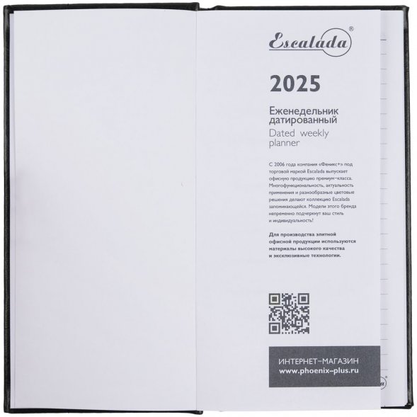 Еженедельник Baza, датированный, черный 