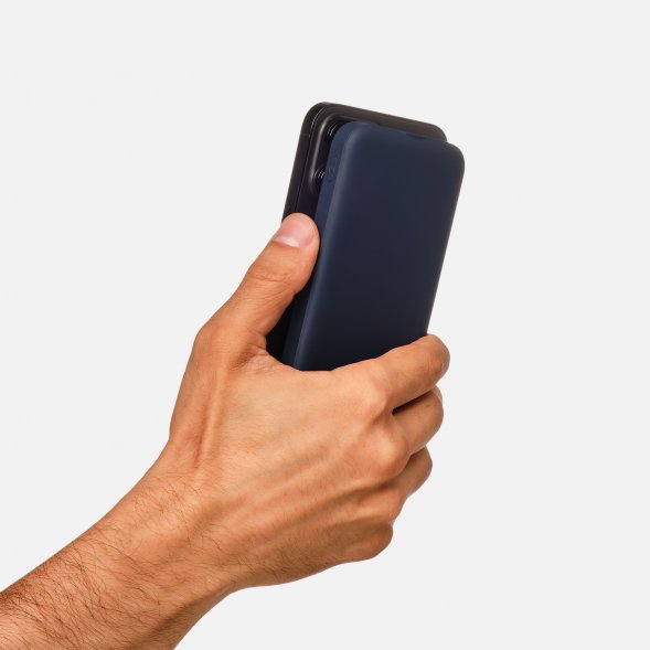 Внешний аккумулятор с подсветкой и беспроводной зарядкой Ultra Wireless Magnetic 10000 mAh, синий 