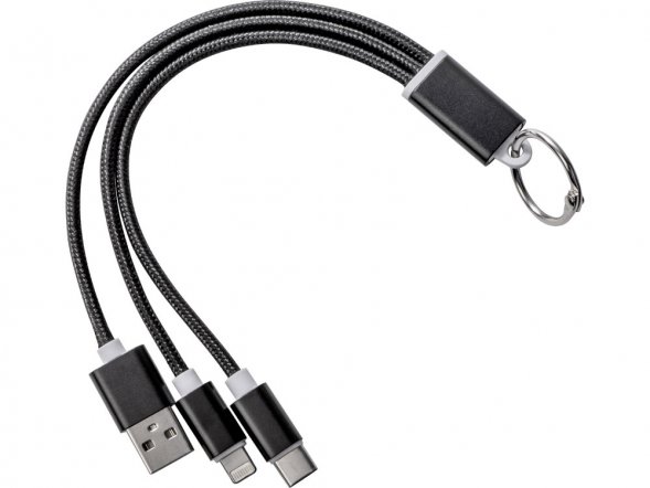 Кабель для зарядки Tres с брелоком, черный 