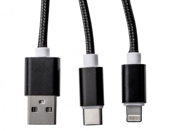 Кабель для зарядки Tres с брелоком, черный 