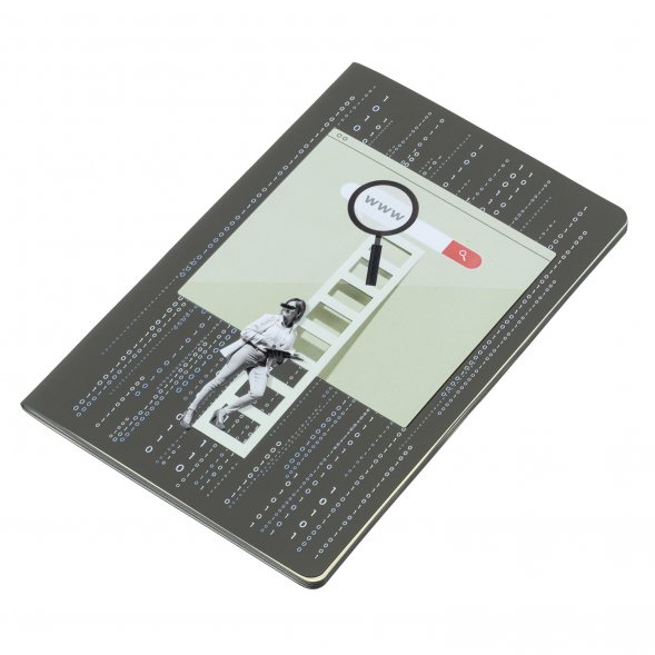 Блокнот Alpha slim, серый Поиск 