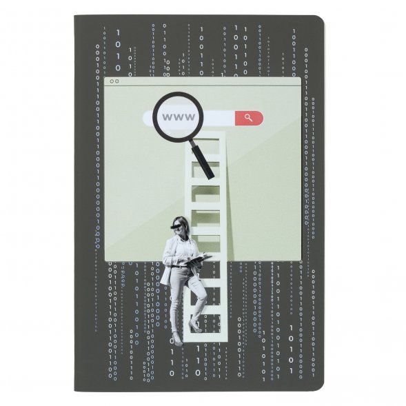 Блокнот Alpha slim, серый Поиск 