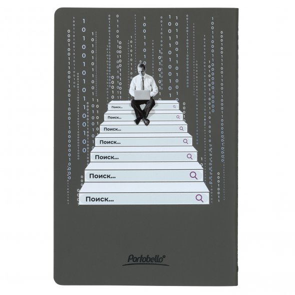 Блокнот Alpha slim, серый Поиск 