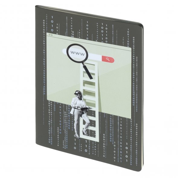 Блокнот Alpha slim, серый Поиск 