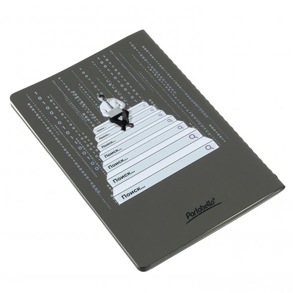 Блокнот Alpha slim, серый Поиск 