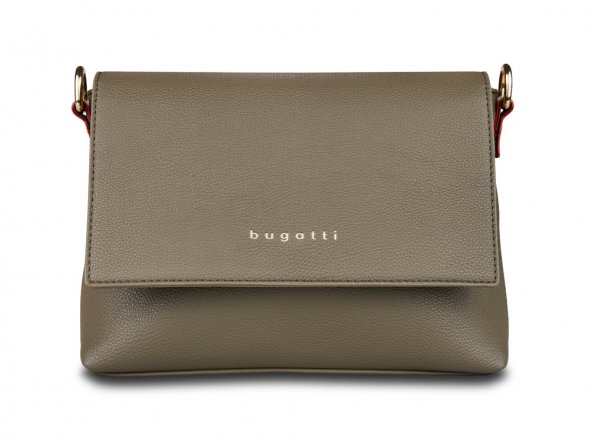 Сумка наплечная женская BUGATTI Ella, оливковая, полиуретан, 27х9х20,5 см 