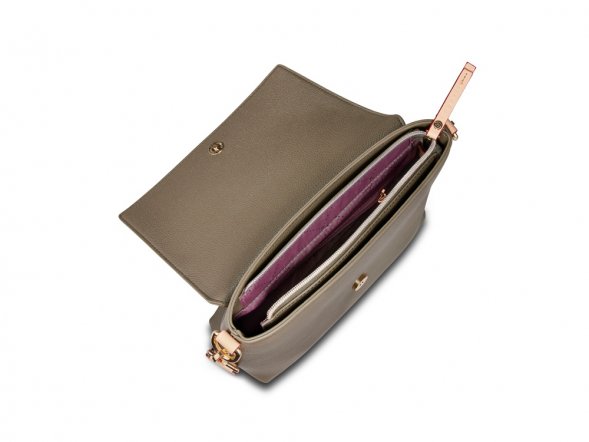 Сумка наплечная женская BUGATTI Ella, оливковая, полиуретан, 27х9х20,5 см 