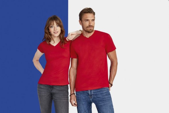 Футболка мужская с V-образным вырезом Victory 150, ярко-синяя (royal) 