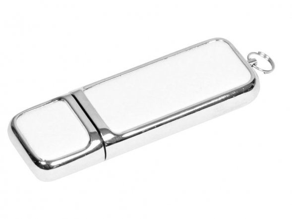 Флешка 3.0 компактной формы, 64 Гб, белый/серебристый 