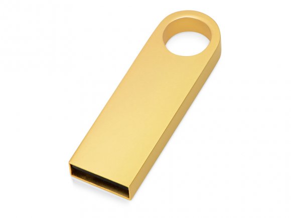 USB 2.0-флешка на 16 Гб с мини чипом и круглым отверстием, золотистыйй 