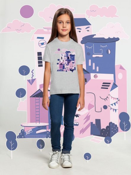 Футболка детская «Йогуртбург», светлый меланж 
