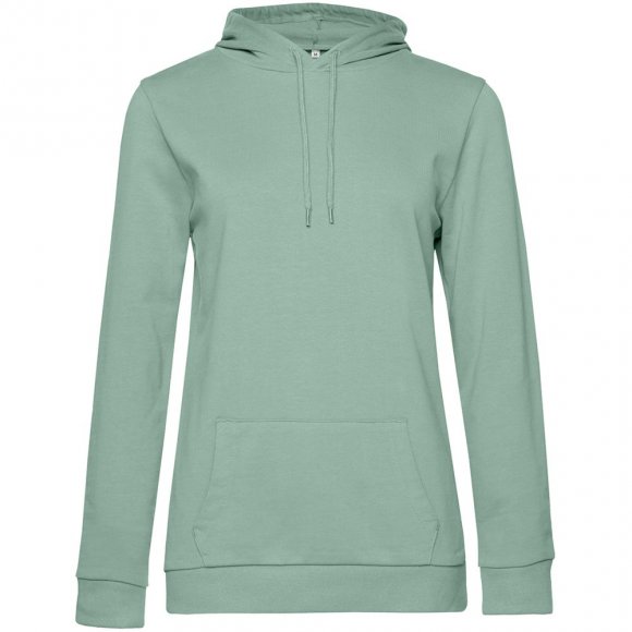Толстовка с капюшоном женская Hoodie, серо-зеленая 