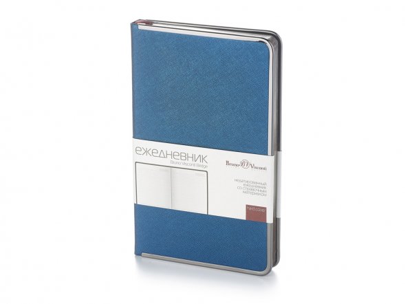 Ежедневник А5 недатированный Bridge, синий/серебристый 
