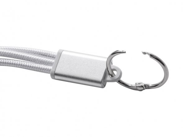 Кабель для зарядки Tres с брелоком, серый 