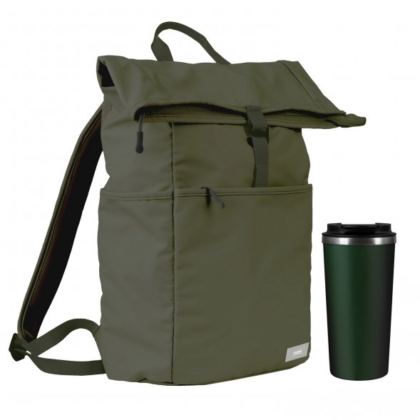 Подарочный набор Palermo, Boston, зеленый (рюкзак, термокружка) 