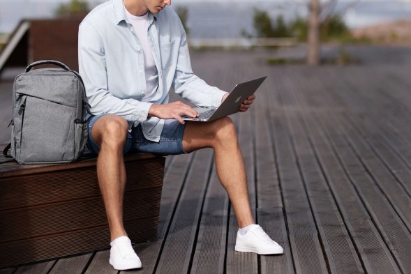 Рюкзак для ноутбука The First, серый 