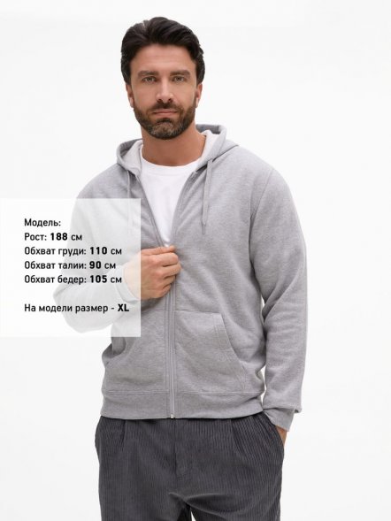 Толстовка унисекс Stone, серый меланж 