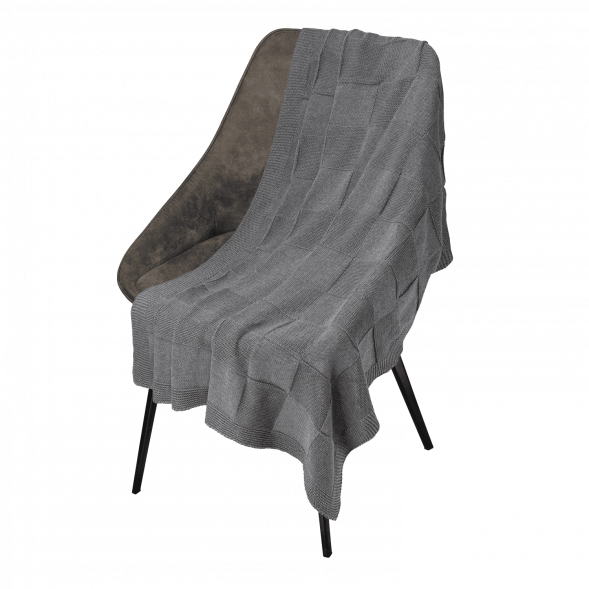 Плед Cella вязаный, серый (без подарочной коробки) 