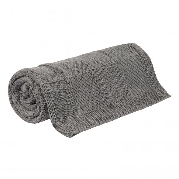 Плед Cella вязаный, серый (без подарочной коробки) 