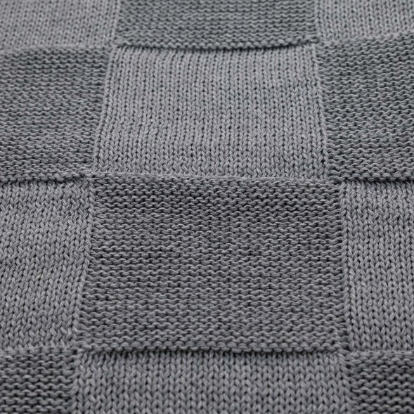 Плед Cella вязаный, серый (без подарочной коробки) 