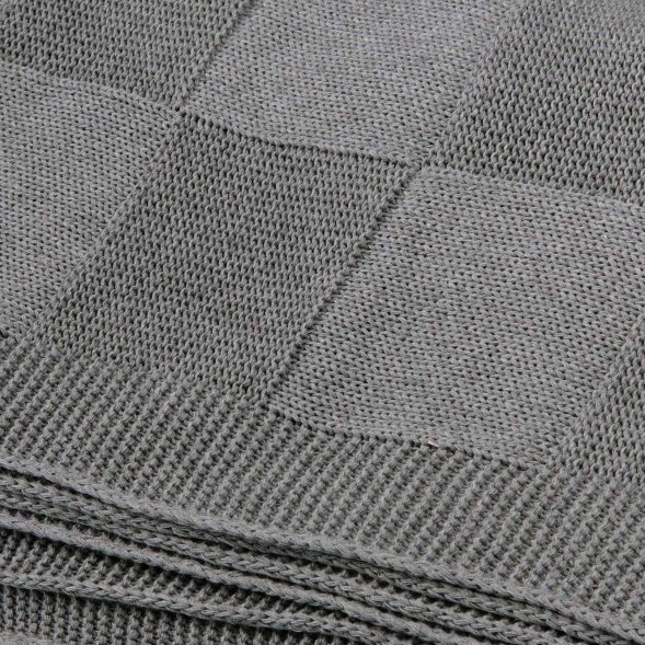 Плед Cella вязаный, серый (без подарочной коробки) 