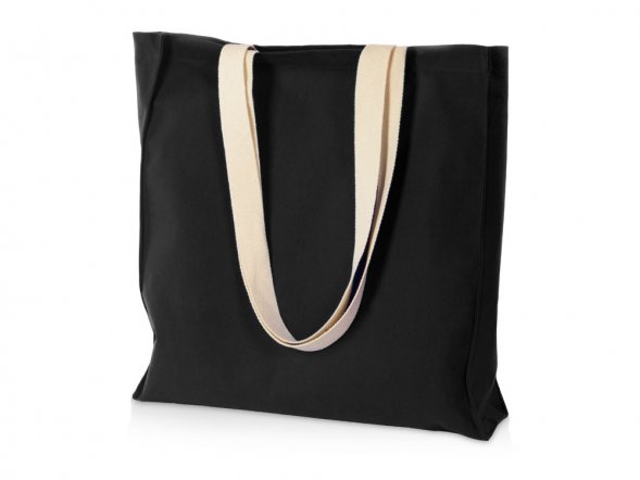 Сумка Donny их хлопка с донной складкой и парусиновыми ручками, черный 