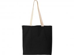 Сумка Donny их хлопка с донной складкой и парусиновыми ручками, черный