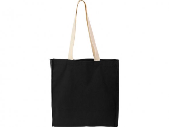 Сумка Donny их хлопка с донной складкой и парусиновыми ручками, черный 