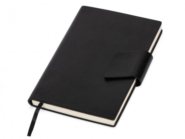 Бизнес блокнот А5 Monoi с клапаном, твердая обложка, 128 листов, черный 