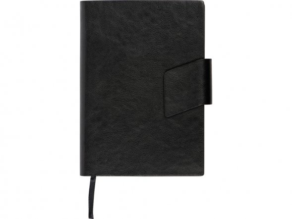 Бизнес блокнот А5 Monoi с клапаном, твердая обложка, 128 листов, черный 