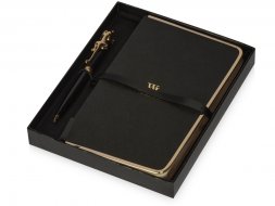 Набор: записная книжка, ручка William Lloyd , черный/золотистый