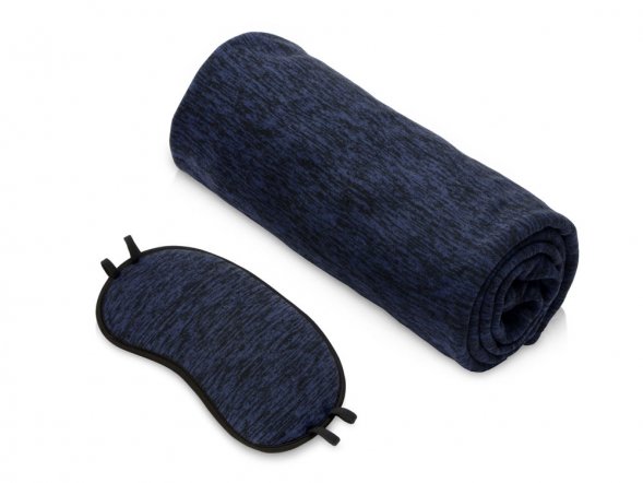 Набор для путешествия Comfort с пледом и маской, синий 