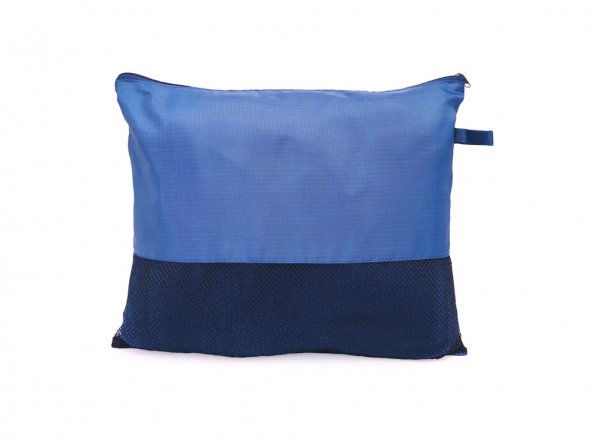 Плед BERING из гладкого флиса плотностью 200 г/м2 с чехлом в тон, темно-синий 