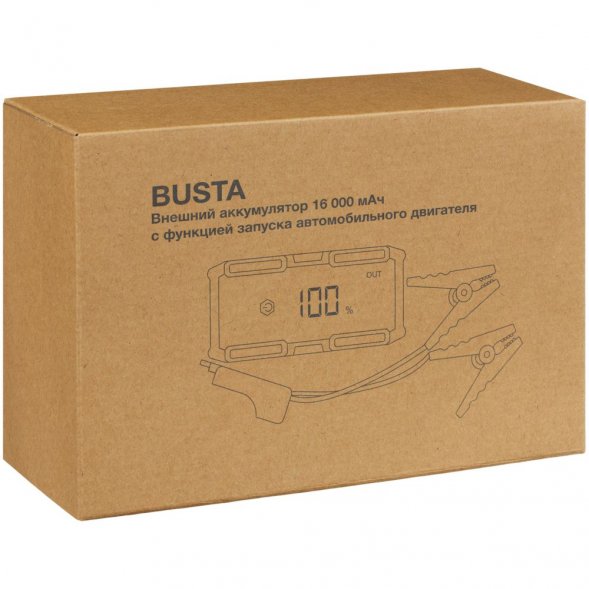 Аккумулятор с запуском двигателя Busta 16000 мАч, черный 