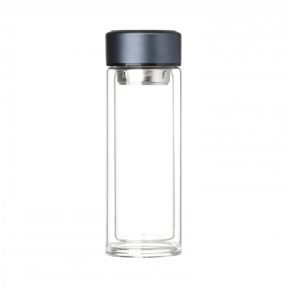 Бутылка стеклянная с двойными стенками Aravia, синяя 