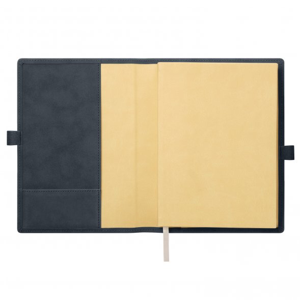 Ежедневник-портфолио Clip NEO недатированный в подарочной коробке, синий (в комплекте ручка Sonata BP серебро) 