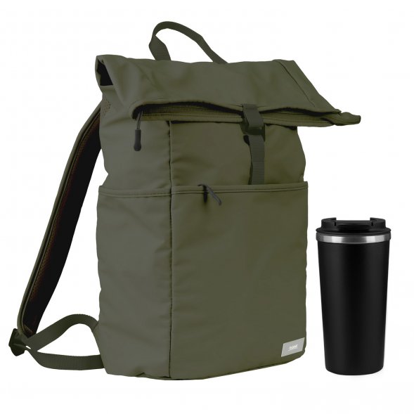 Подарочный набор Palermo, Boston, зеленый/черный (рюкзак, термокружка) 