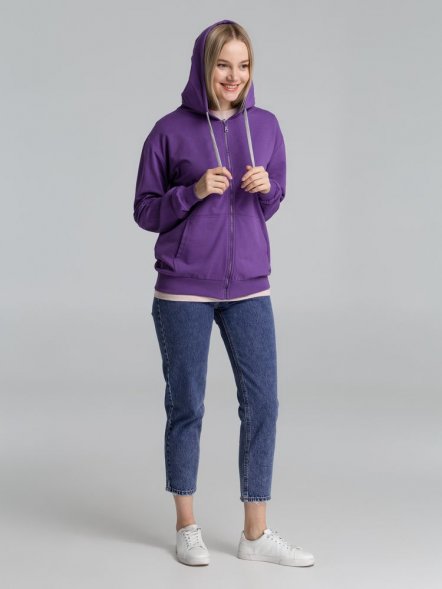 Толстовка на молнии с капюшоном Unit Siverga, фиолетовая 