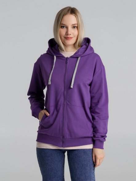 Толстовка на молнии с капюшоном Unit Siverga, фиолетовая 