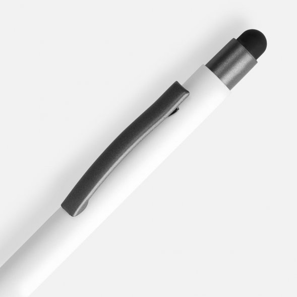 Ручка шариковая Atento Soft Touch со стилусом, белая 