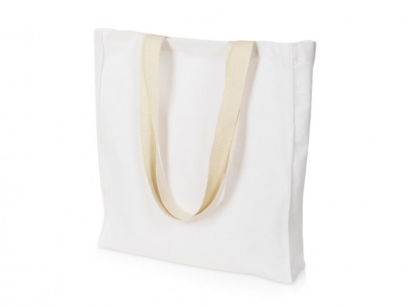 Сумка Donny их хлопка с донной складкой и парусиновыми ручками, белый 