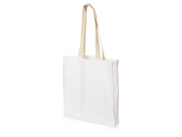 Сумка Donny их хлопка с донной складкой и парусиновыми ручками, белый 