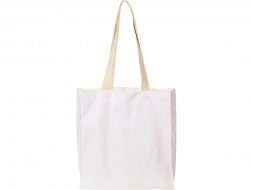 Сумка Donny их хлопка с донной складкой и парусиновыми ручками, белый