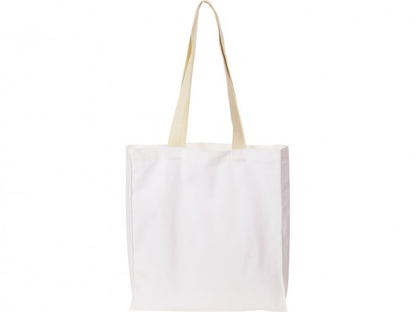 Сумка Donny их хлопка с донной складкой и парусиновыми ручками, белый 