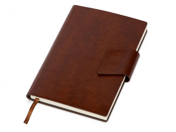 Бизнес блокнот А5 Monoi с клапаном, твердая обложка, 128 листов, коричневый 