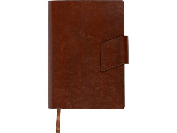 Бизнес блокнот А5 Monoi с клапаном, твердая обложка, 128 листов, коричневый 