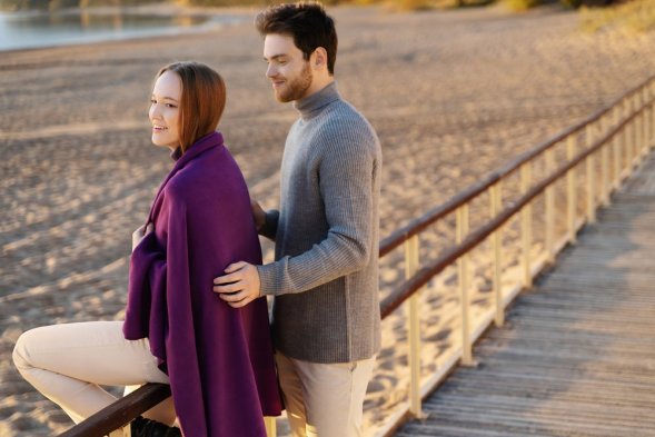 Флисовый плед Warm&amp;amp;Peace, ярко-синий 