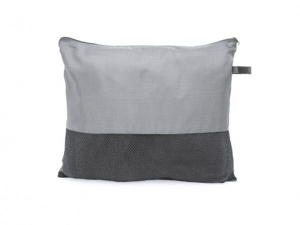 Плед BERING из гладкого флиса плотностью 200 г/м2 с чехлом в тон, серый 